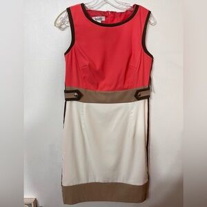 Dressbarn  Retro Style Dress 70's Look Sleeveless size 8